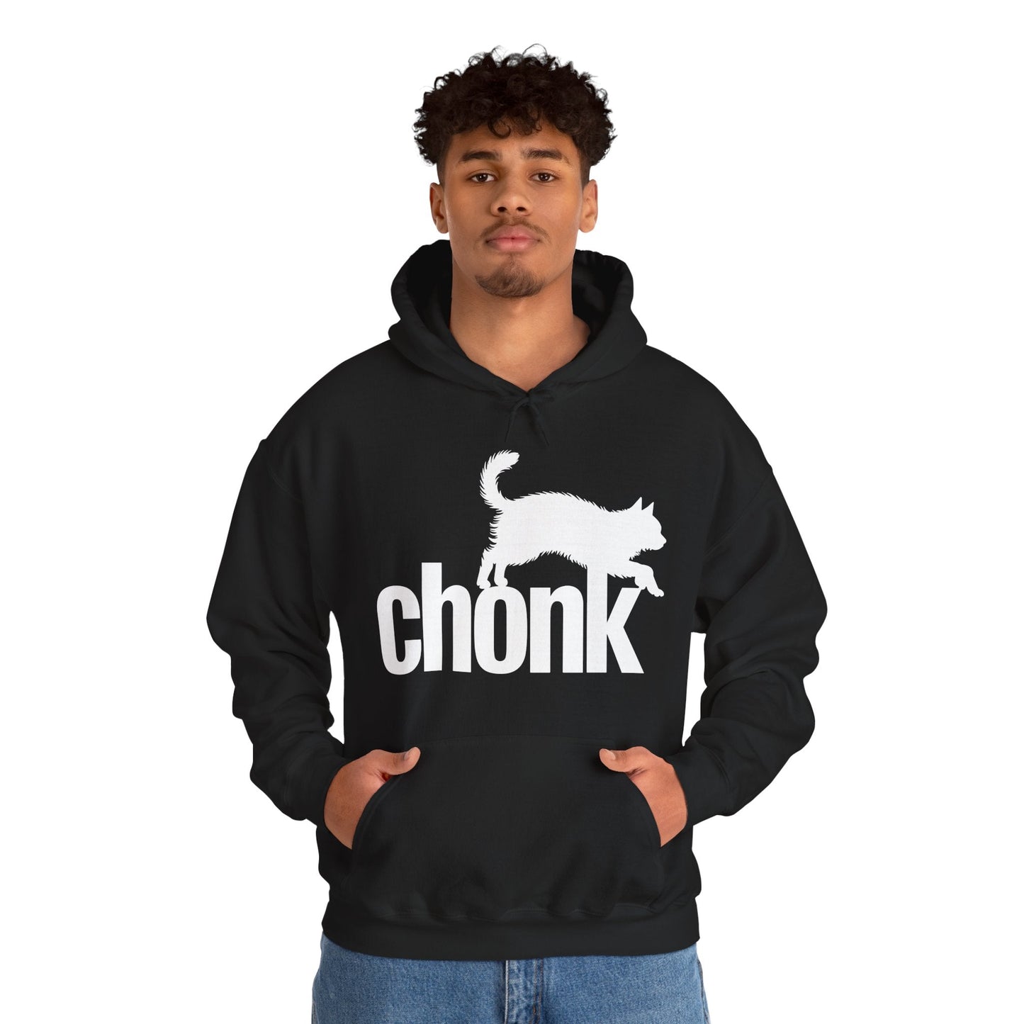 Chonk Cat Meme Funny Black Hoodie