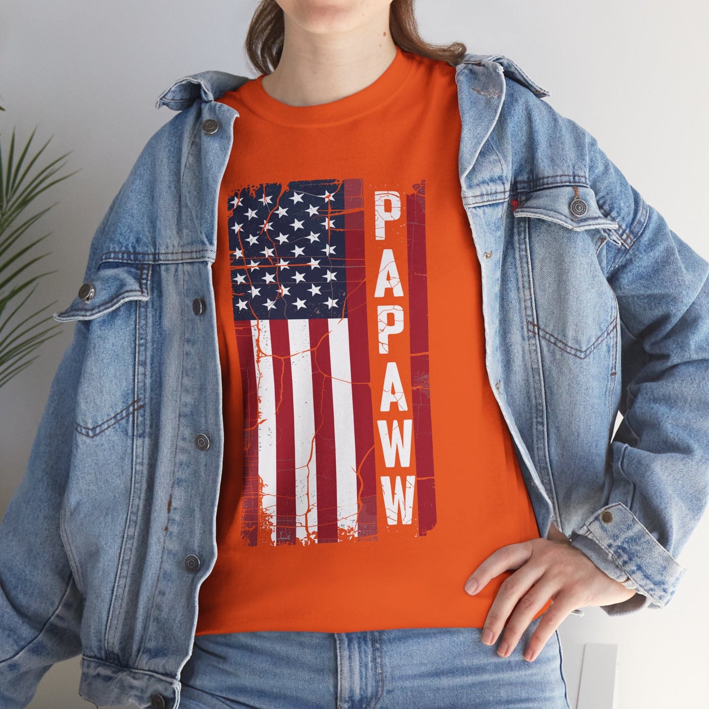 Papaw Grandpa US American Flag Shirt Grandfather Day T-Shirt