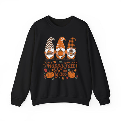 Happy Fall Y'all Gnome Pumpkin Autumn Thanksgiving Men Women Sweatshirt