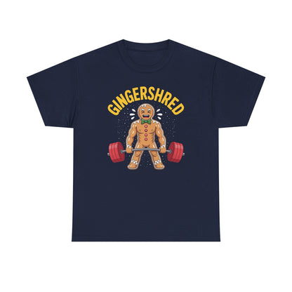 Funny Gingershred Gingerbread Man Gym Bodybuilding Christmas T-Shirt