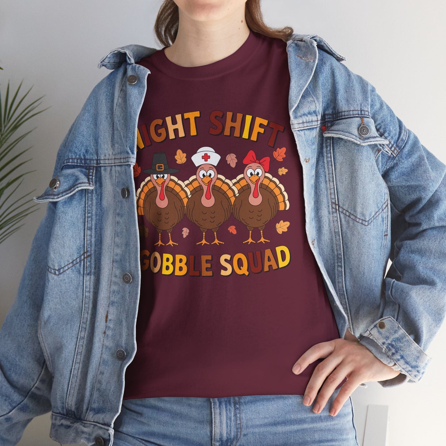 Night Shift Gobble Squad Night Worker Staff Thanksgiving T-Shirt