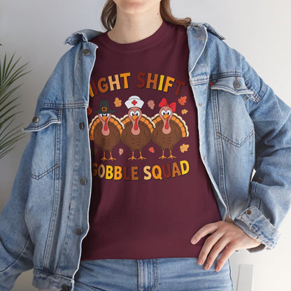 Night Shift Gobble Squad Night Worker Staff Thanksgiving T-Shirt