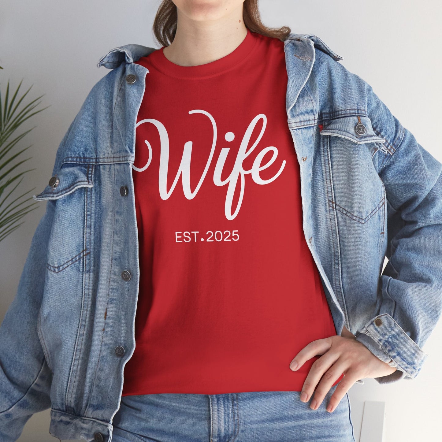 Wife Est 2025 Just Married Honeymoon Wedding Couples T-Shirt