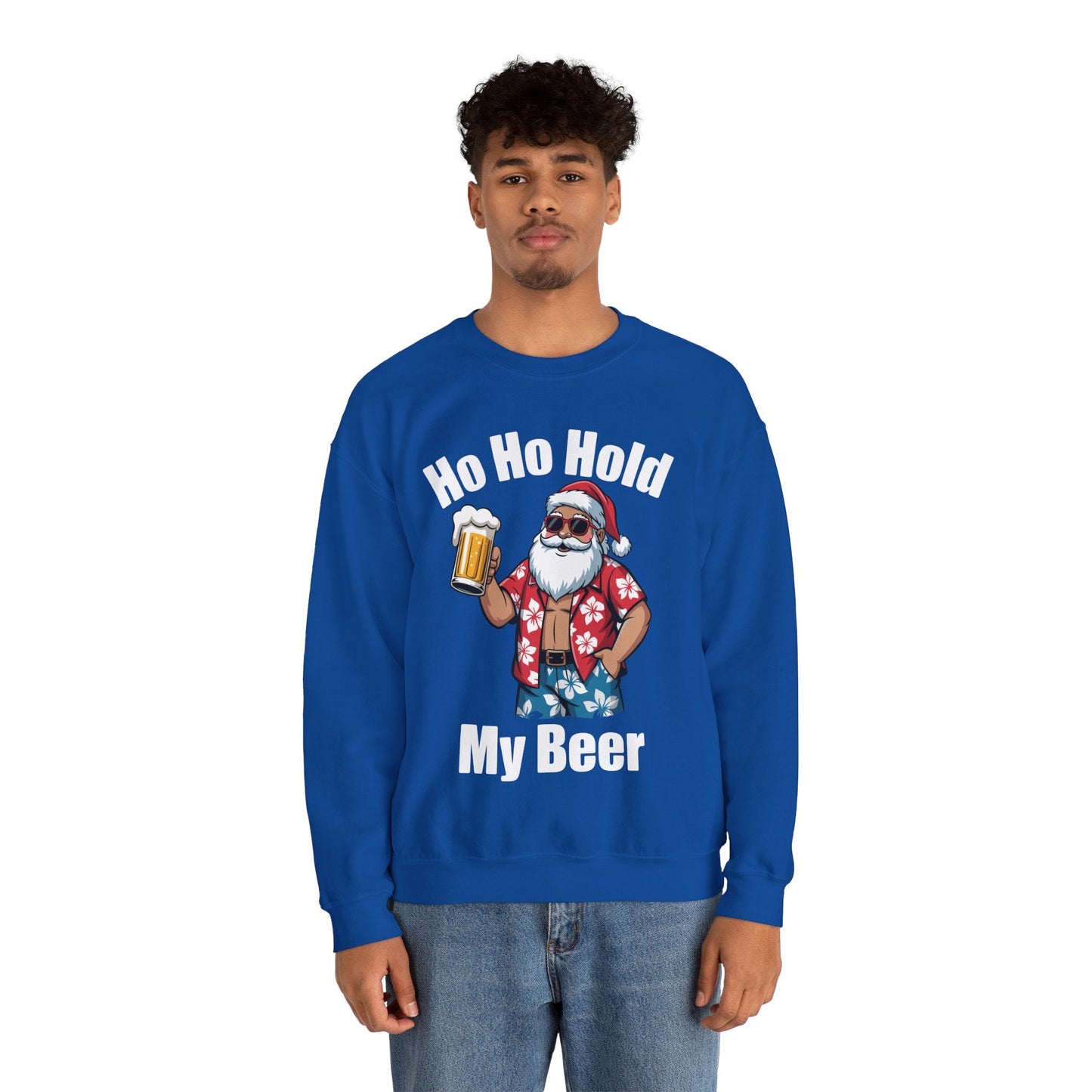 Funny Santa With Sunglasses And Beer Christmas in July Sweatshirt