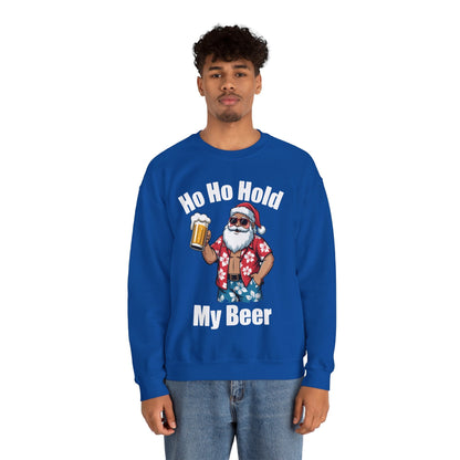 Funny Santa With Sunglasses And Beer Christmas in July Sweatshirt