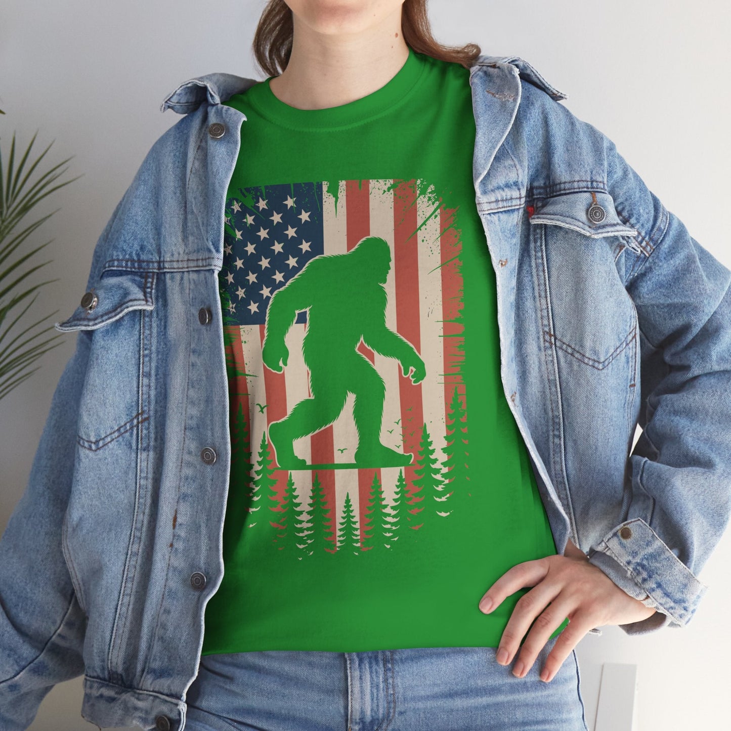 Bigfoot 4th of July Shirt American USA Flag Patriotic T-Shirt