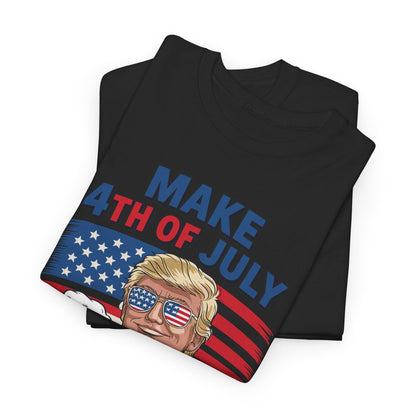 Trump Make 4th of July Great Again Men Drinking Beer Funny T-Shirt