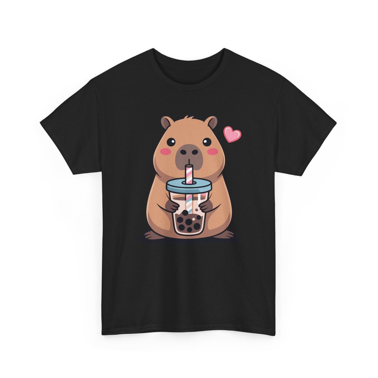 Cute Capybara Kawaii Anime Drinking Bubble Tea Lover Girls T-Shirt