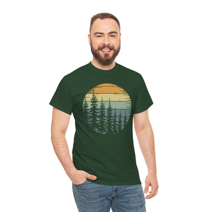 Retro Forest Trees Outdoors Nature Vintage Graphic T-Shirt