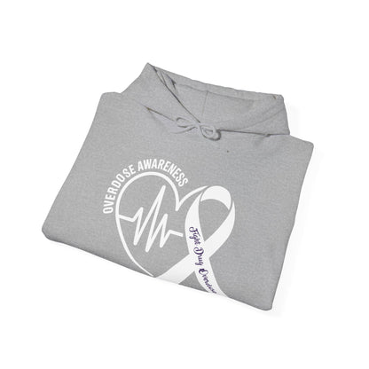Overdose Awareness Month Heart Purple Ribbon Support Hoodie