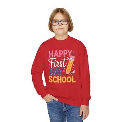 Happy First Day of School Pencil Teacher Cute Back to School Sweatshirt