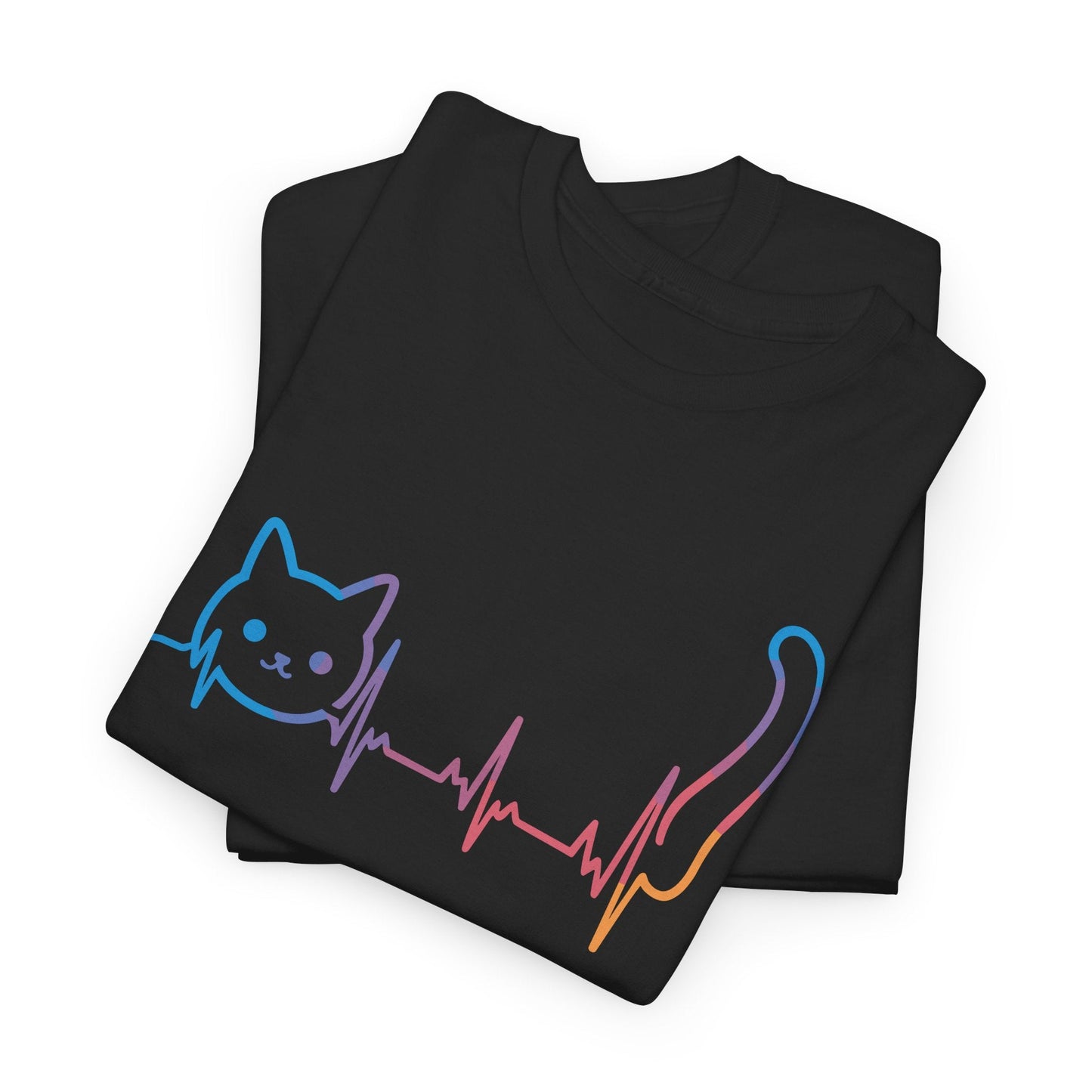 Heartbeat Cat Lover Animal Silhouette Cute Cat T-Shirt
