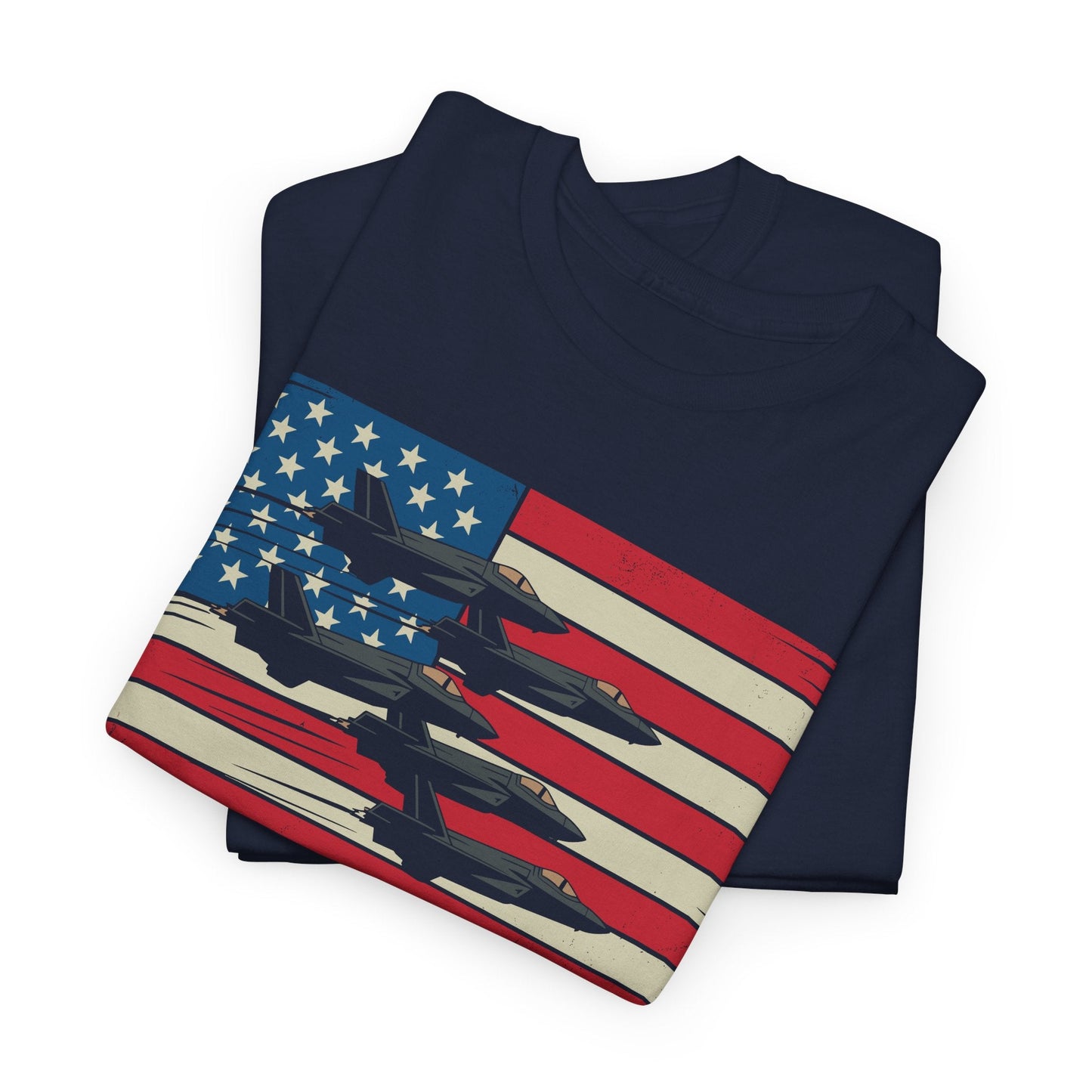 Vintage American Flag USA Fighter Jets 4th of July Patriotic T-Shirt