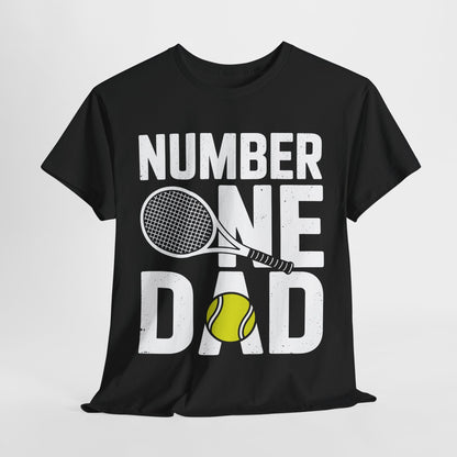 Tennis Dad Number One Daddy with Tennis Sayings Fathers Day T-Shirt