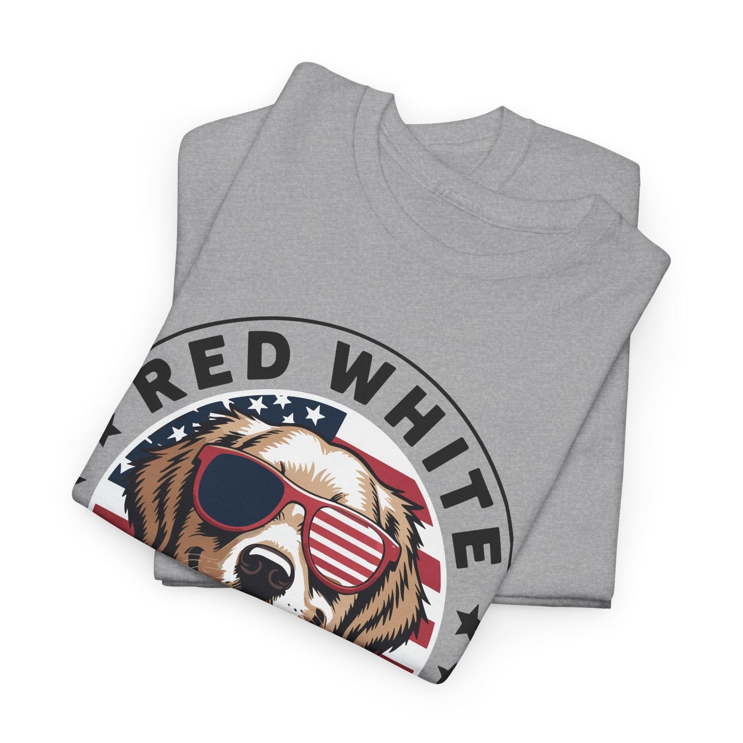 Red White Golden Retriever American Flag 4th of July Gift T-Shirt