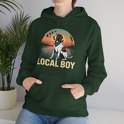 Local Boy Hunting Dog Vintage Sunset Hunting Season Hoodie