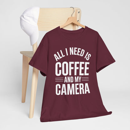 All I Need Is Coffee And My Camera Photography Gift T-Shirt