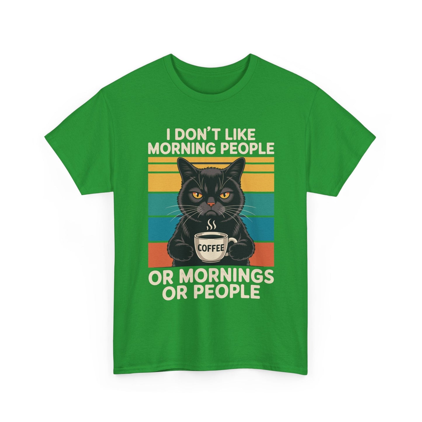 I Hate Morning People And Mornings And People Coffee Cat T-Shirt