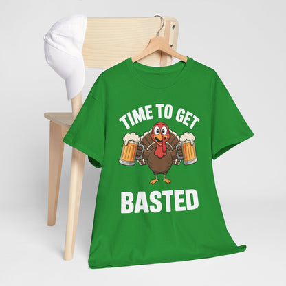 Time To Get Basted Funny Beer Thanksgiving Turkey Gift T-Shirt