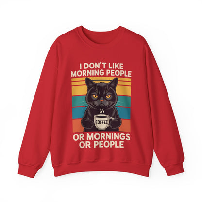 I Hate Morning People And Mornings And People Coffee Cat Sweatshirt