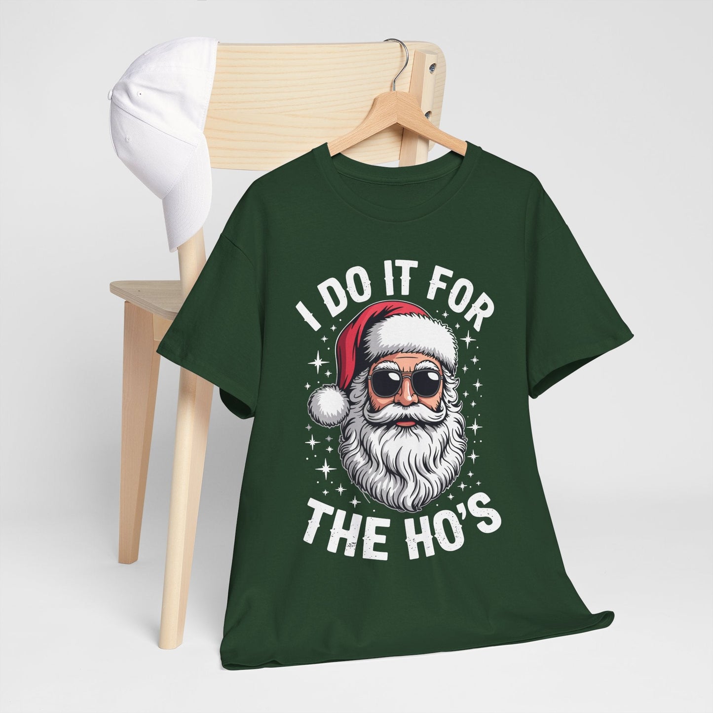 I Do It For The Ho's Funny Inappropriate Christmas Santa T-Shirt