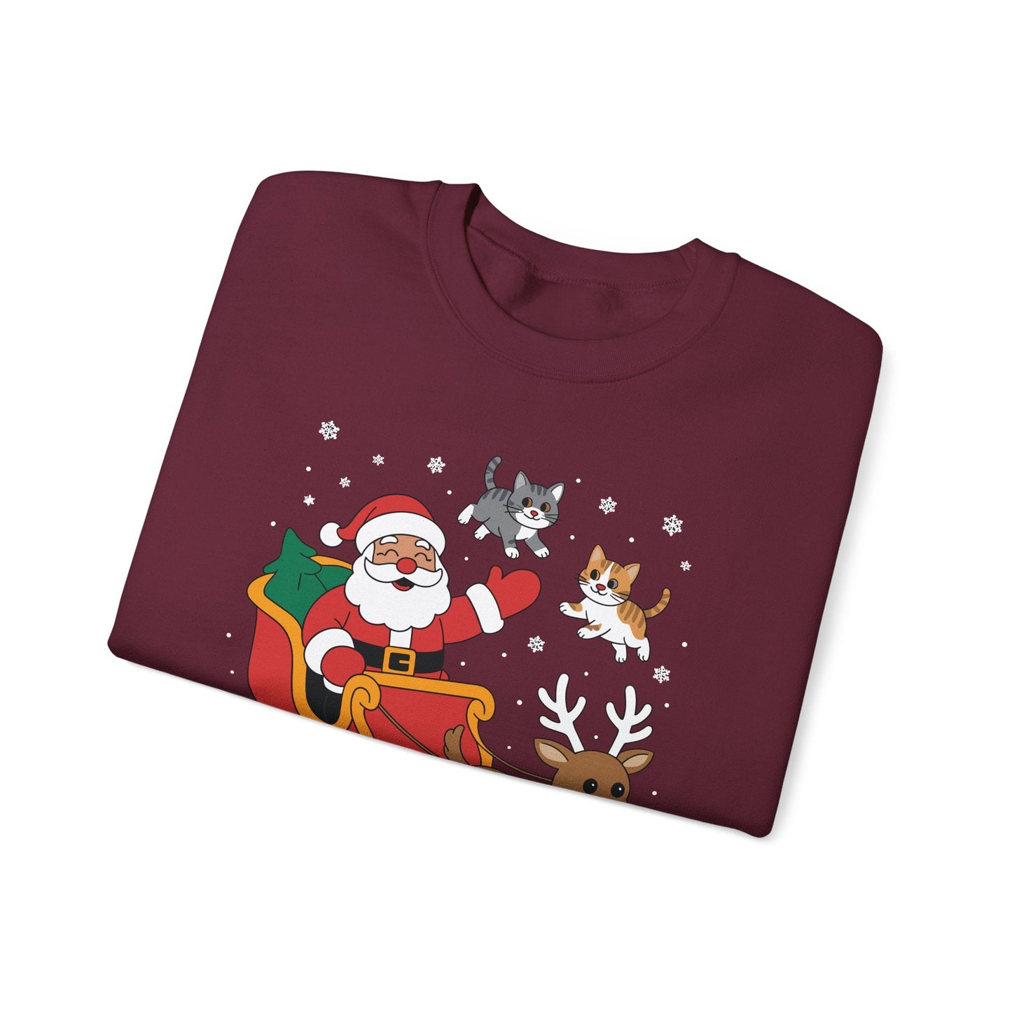 Cats For Everybody Christmas Cat Funny Xmas Women Santa Sweatshirt