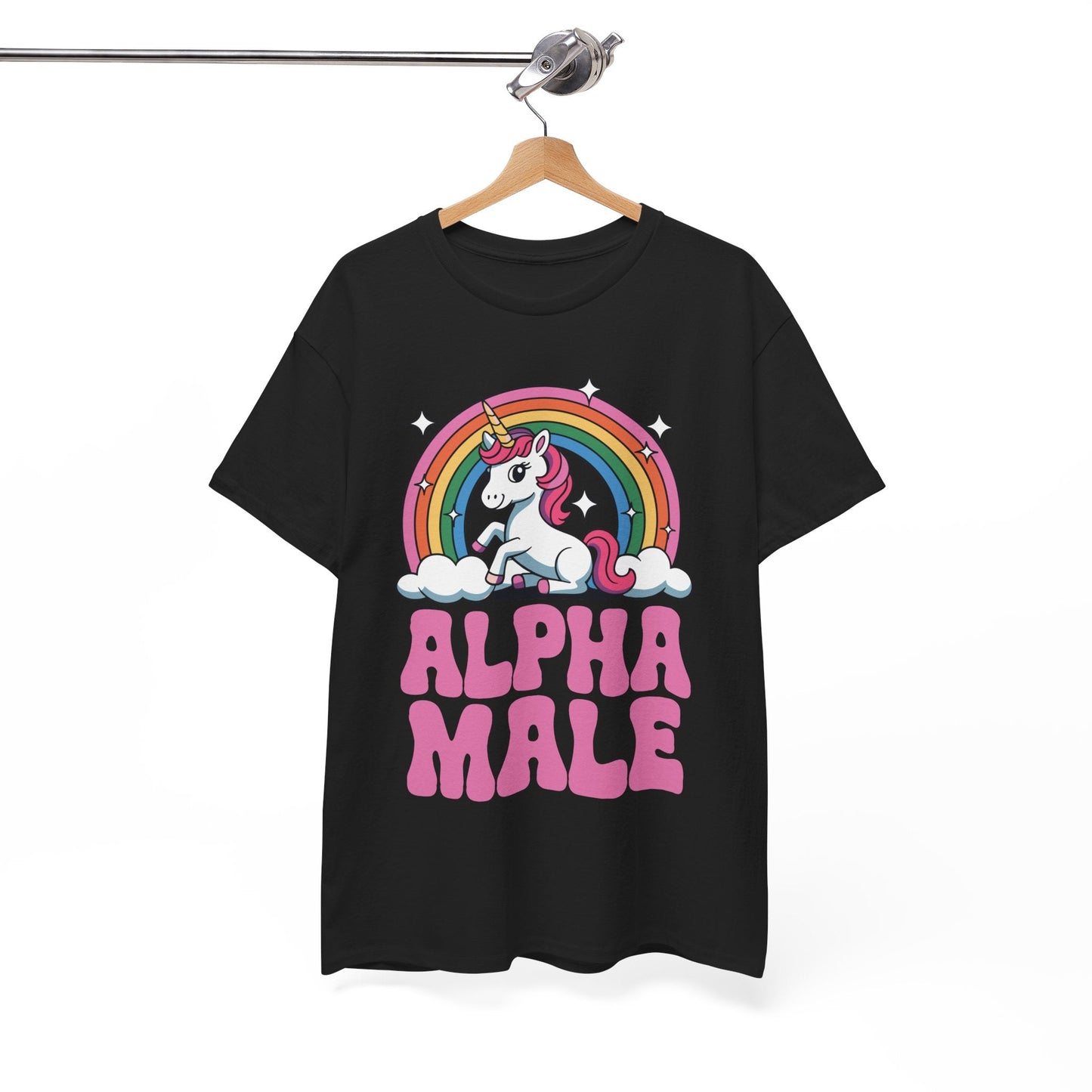 Funny Alpha Male Unicorn Sarcastic Ironic Weird Y2K Humor T-Shirt