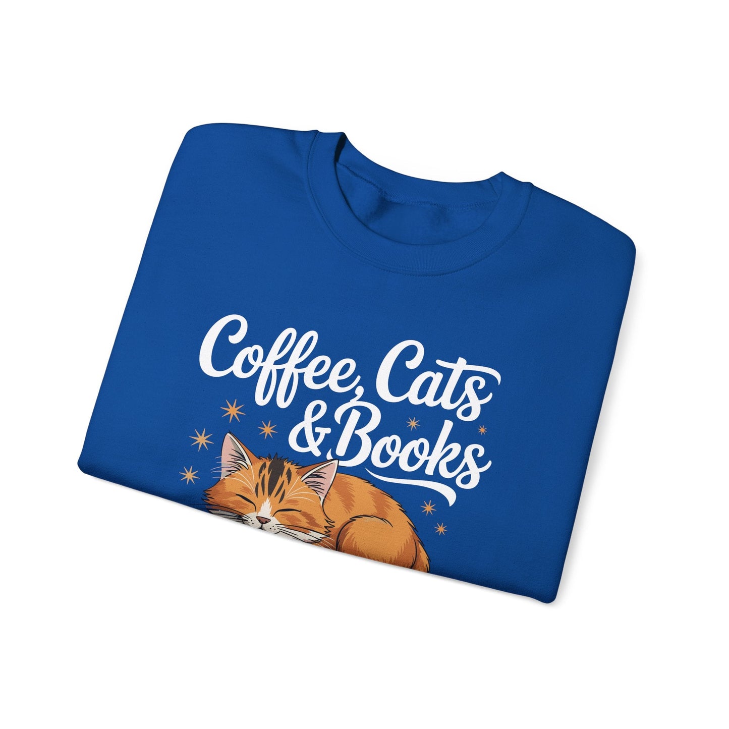 Coffee Cats & Books Lover, For Women & Girls, Funny Coffee Sweatshirt
