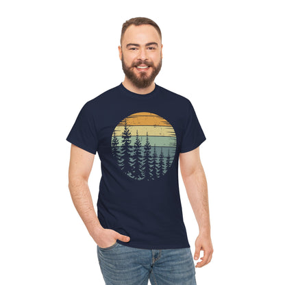 Retro Forest Trees Outdoors Nature Vintage Graphic T-Shirt