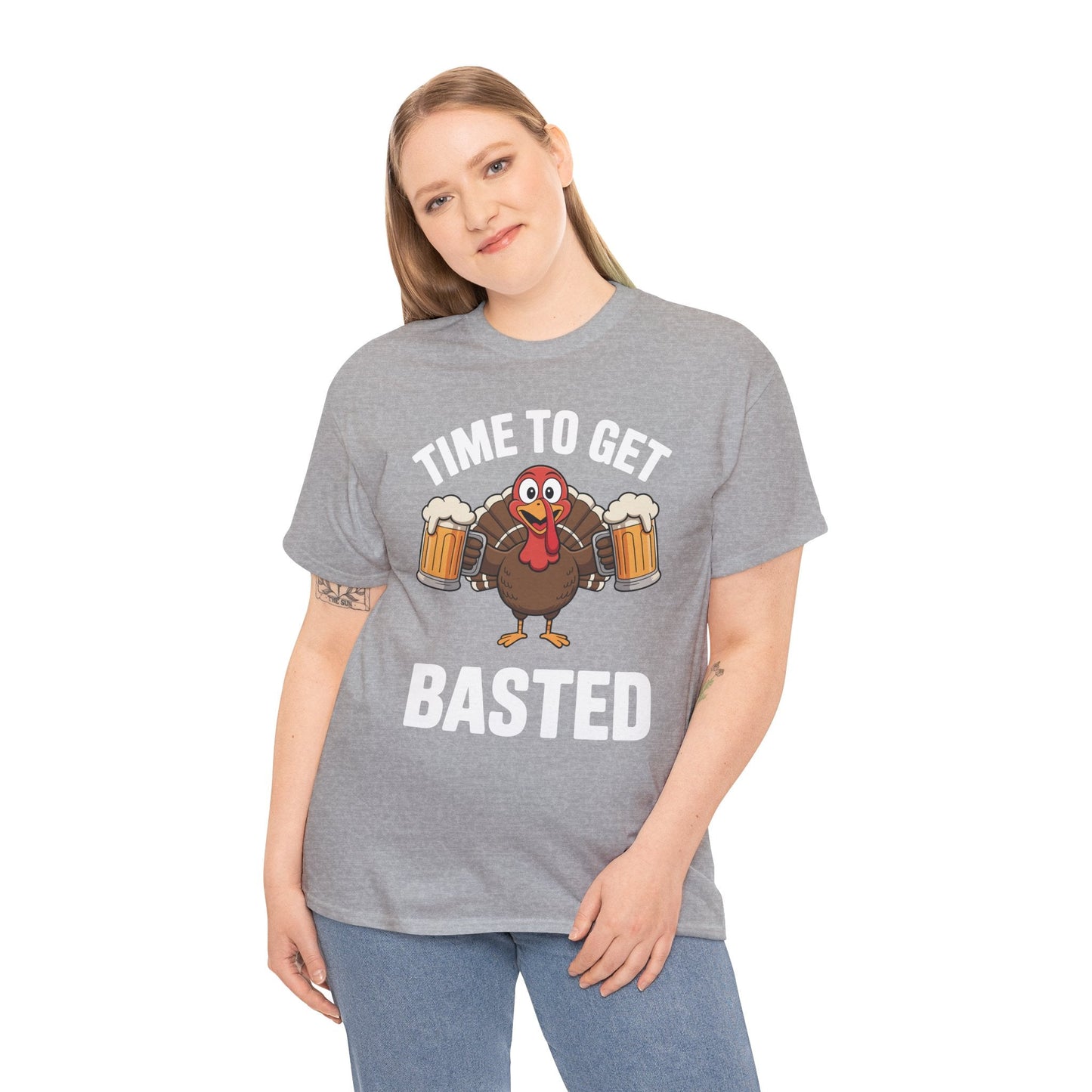 Time To Get Basted Funny Beer Thanksgiving Turkey Gift T-Shirt