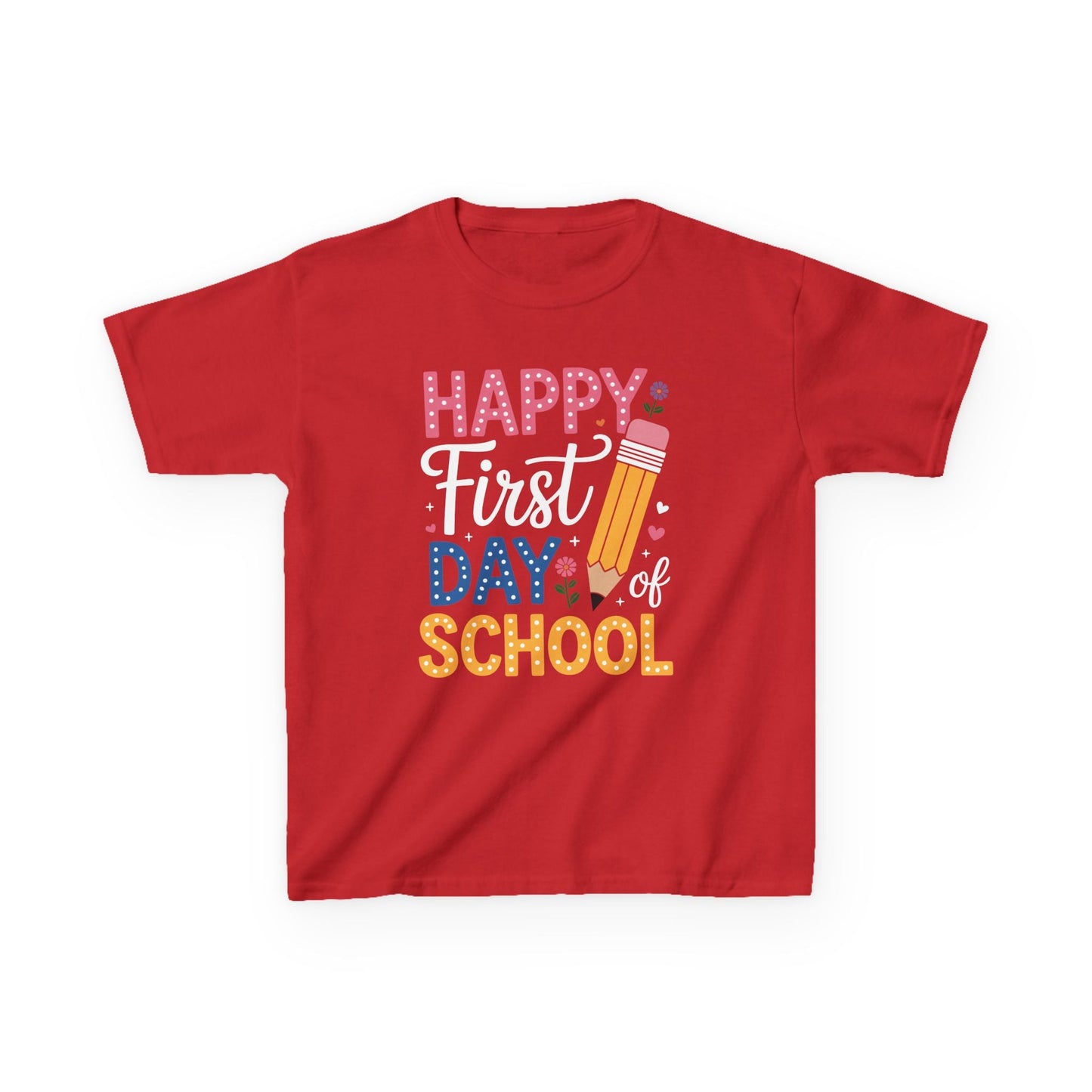 Happy First Day of School Pencil Teacher Cute Back to School T-Shirt