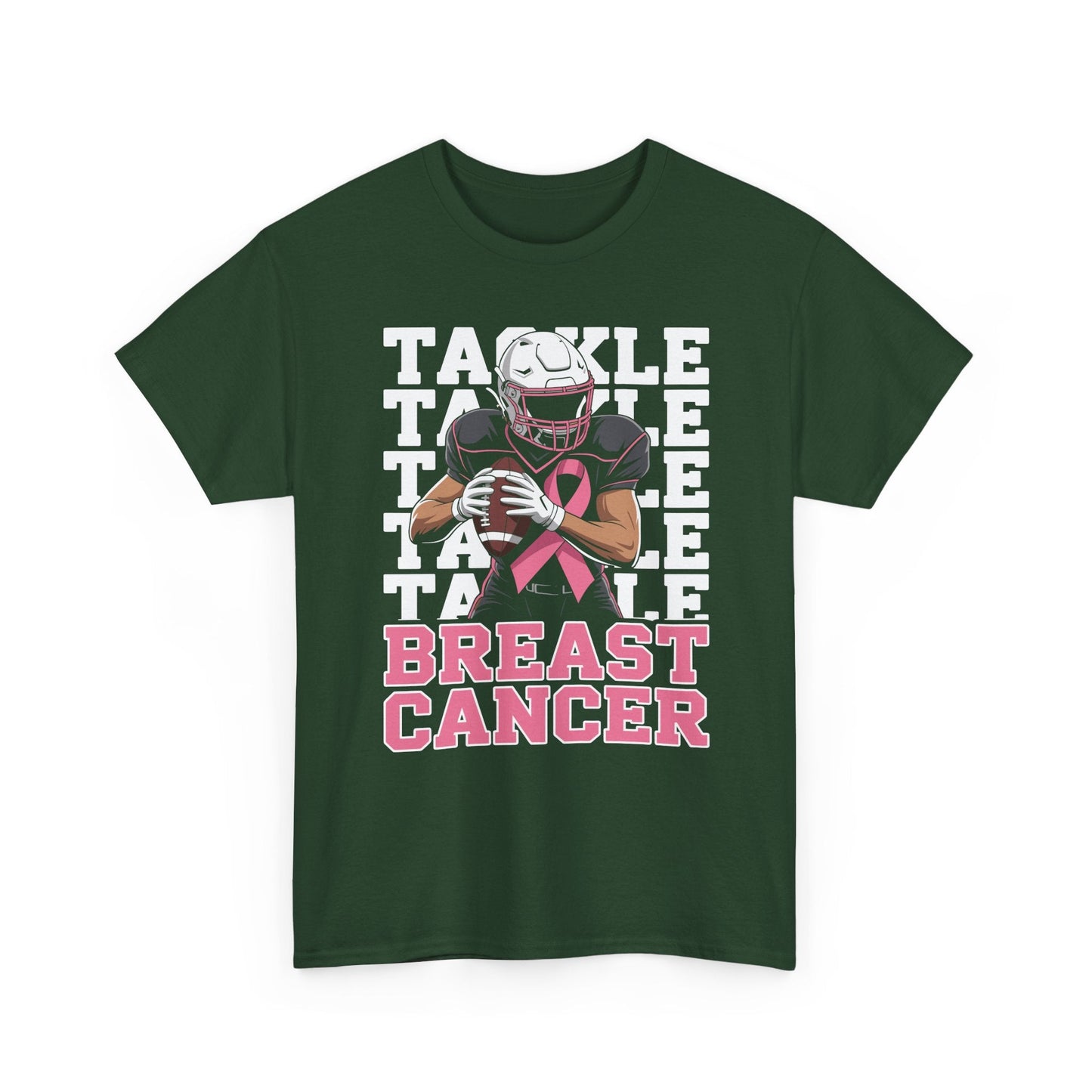 Tackle Football Breast Cancer Awareness Pink Ribbon T-Shirt