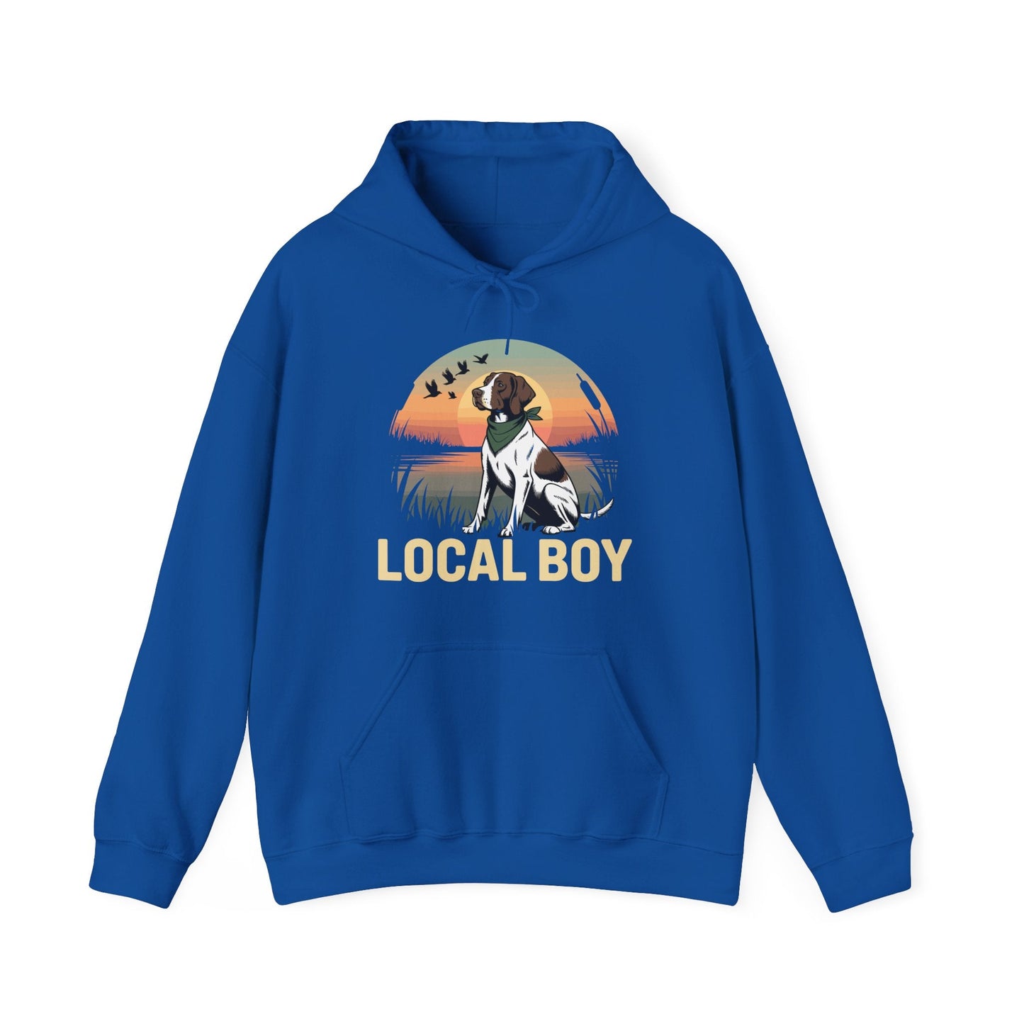 Local Boy Hunting Dog Vintage Sunset Hunting Season Hoodie