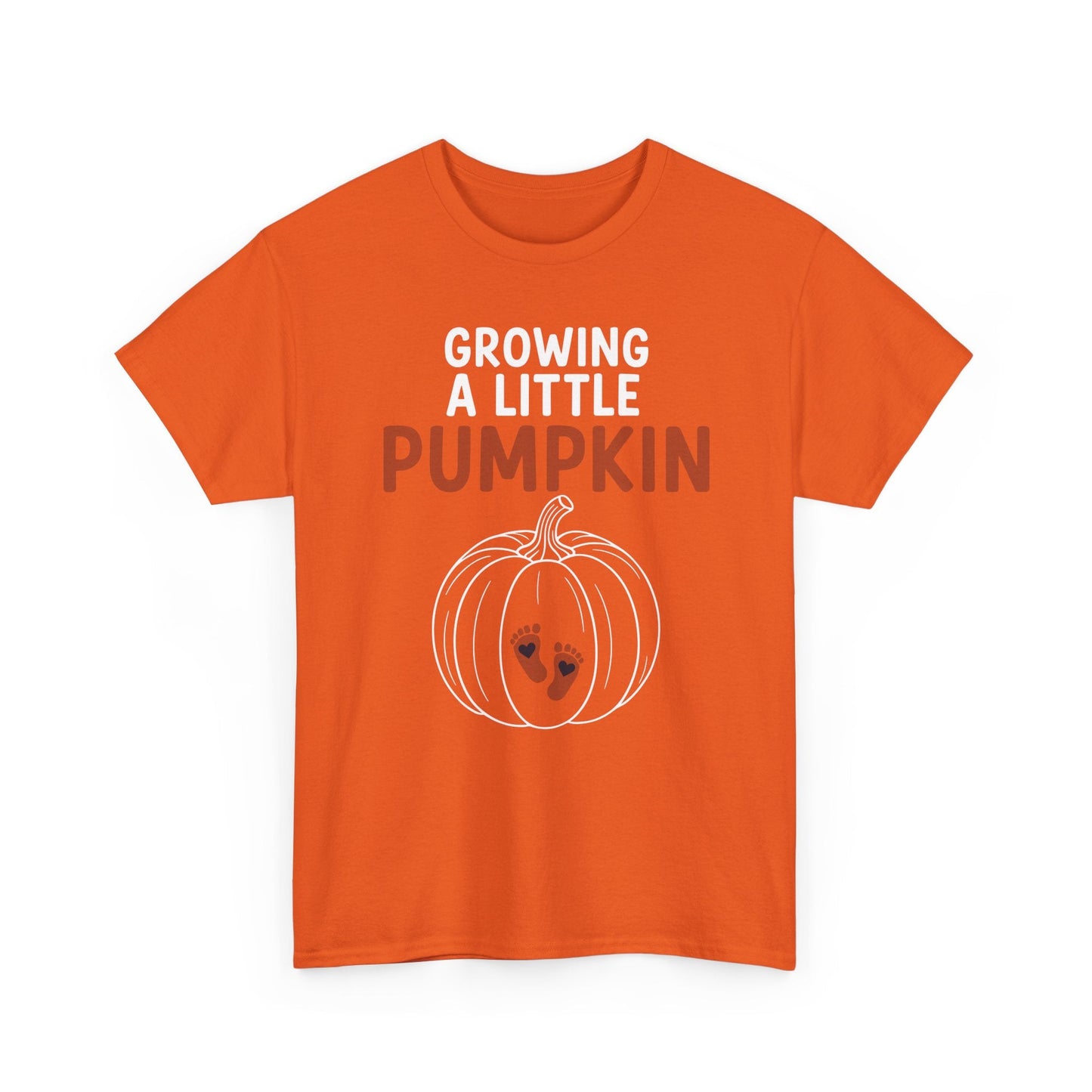 Growing A Little Pumpkin Fall Thanksgiving Baby Bump Wife T-Shirt