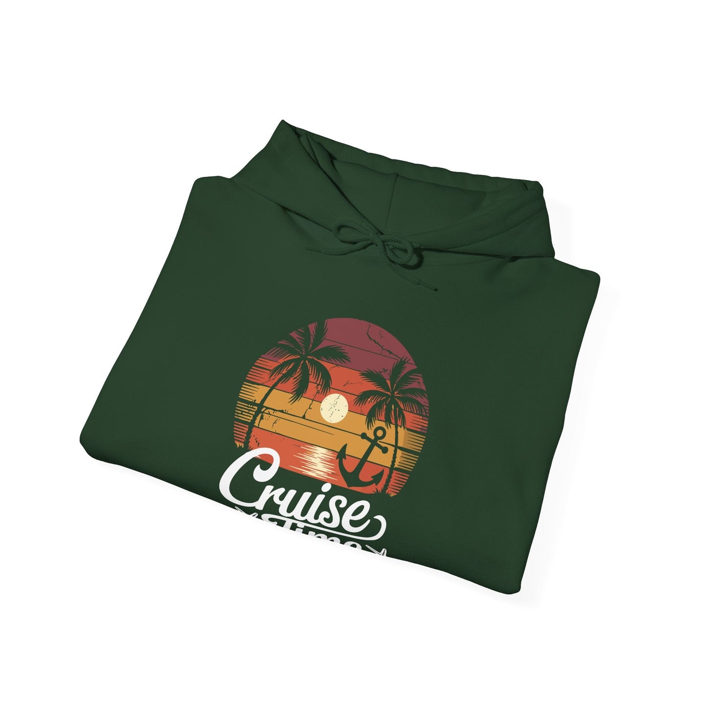 On Cruise Time Coconut Tree Graphic Summer Vacation Cruising Hoodie
