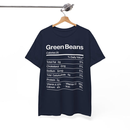 Green Beans Nutrition Facts Funny Thanksgiving Christmas T-Shirt