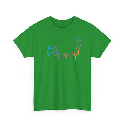 Heartbeat Cat Lover Animal Silhouette Cute Cat T-Shirt