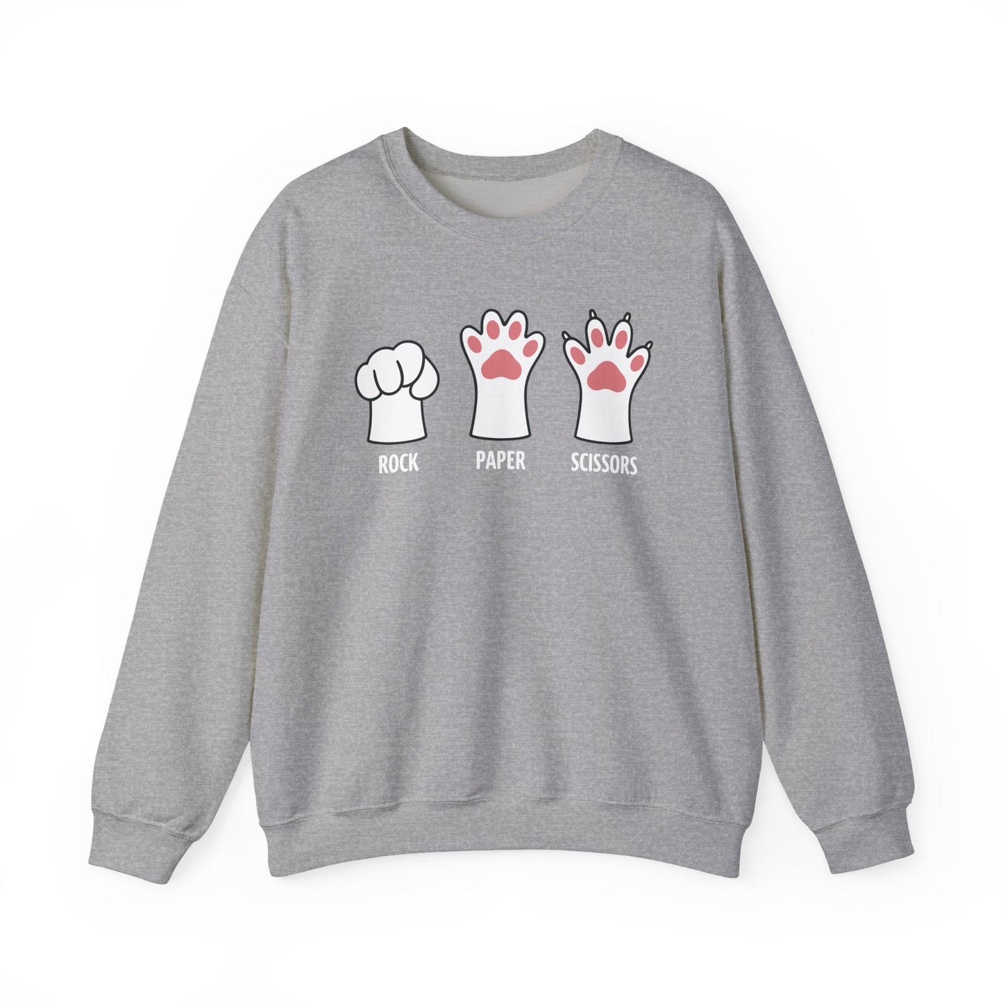 Funny  Introvert Cat Animal Rescue Rock Paper Scissors Cute Paw Cat Sweatshirt
