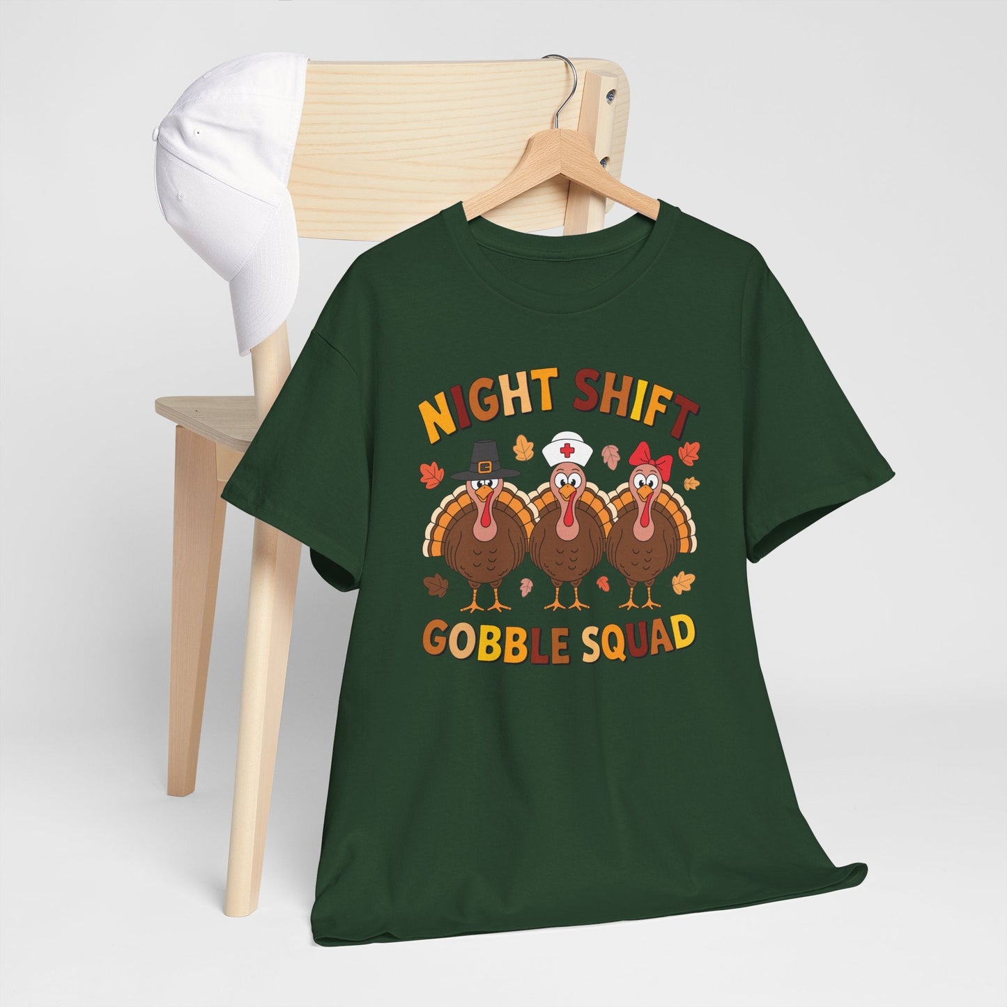 Night Shift Gobble Squad Night Worker Staff Thanksgiving T-Shirt