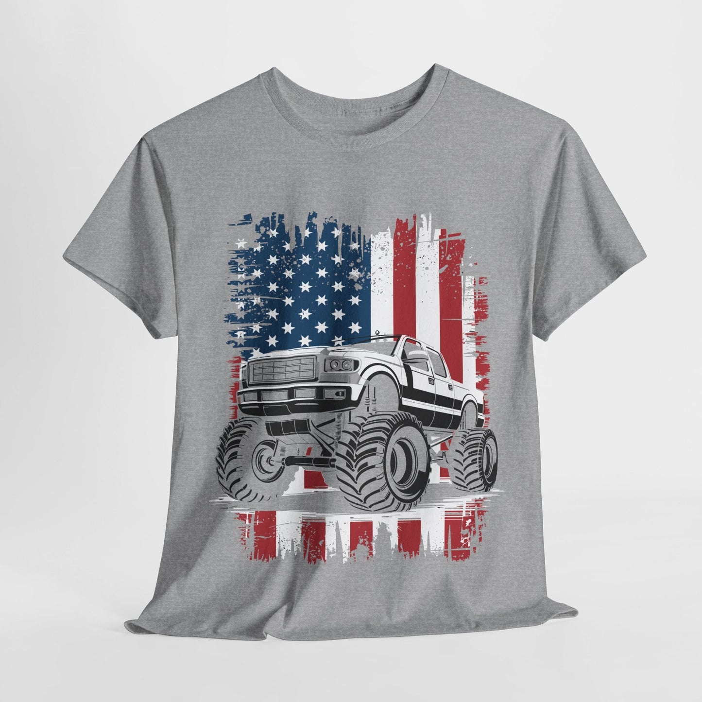 Monster Truck USA Flag American T-Shirt