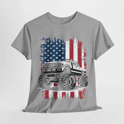 Monster Truck USA Flag American T-Shirt