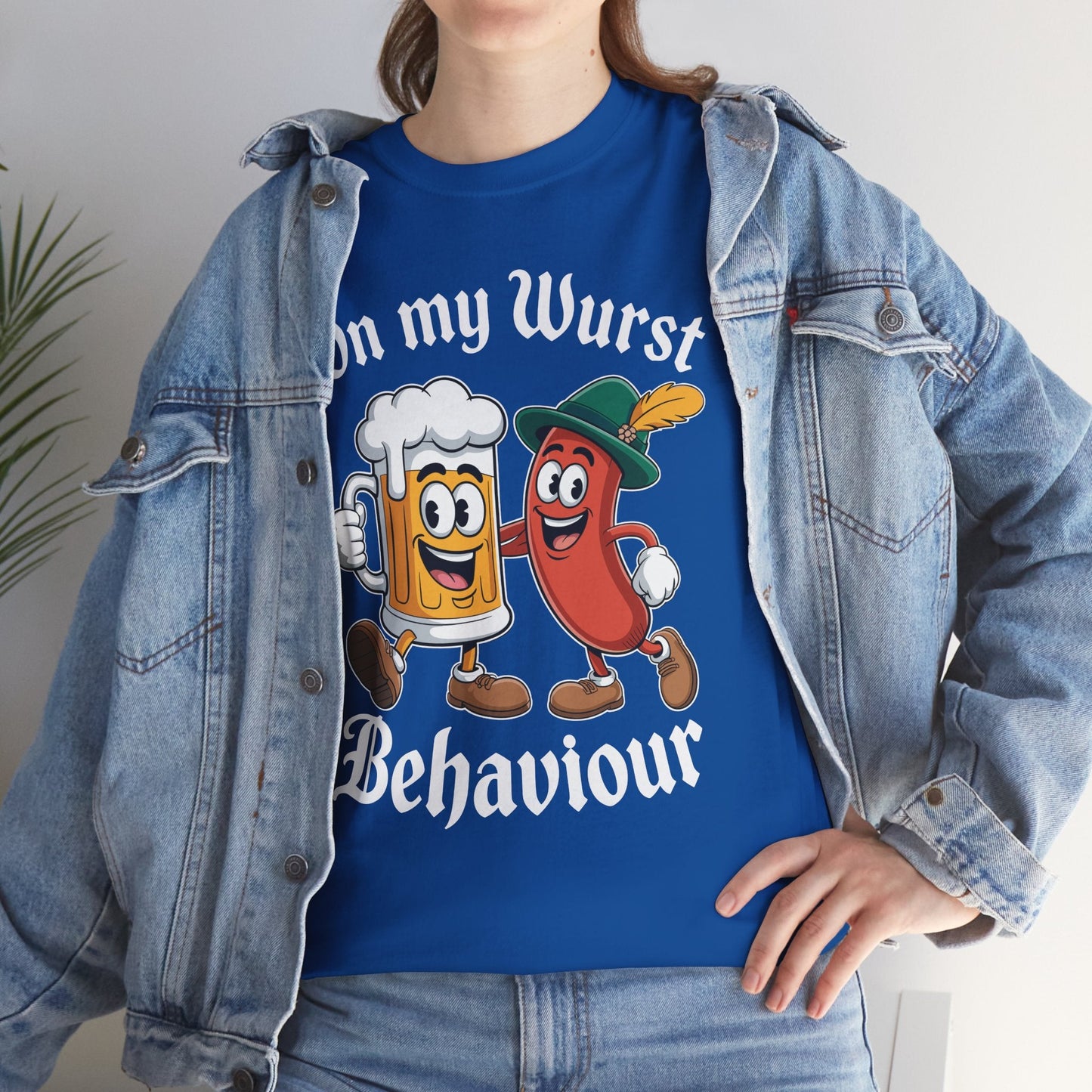 Oktoberfest On My Wurst Behaviour German Beer Sausage Adults T-Shirt