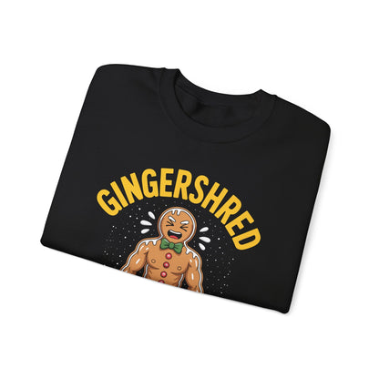Funny Gingershred Gingerbread Man Gym Bodybuilding Christmas Sweatshirt