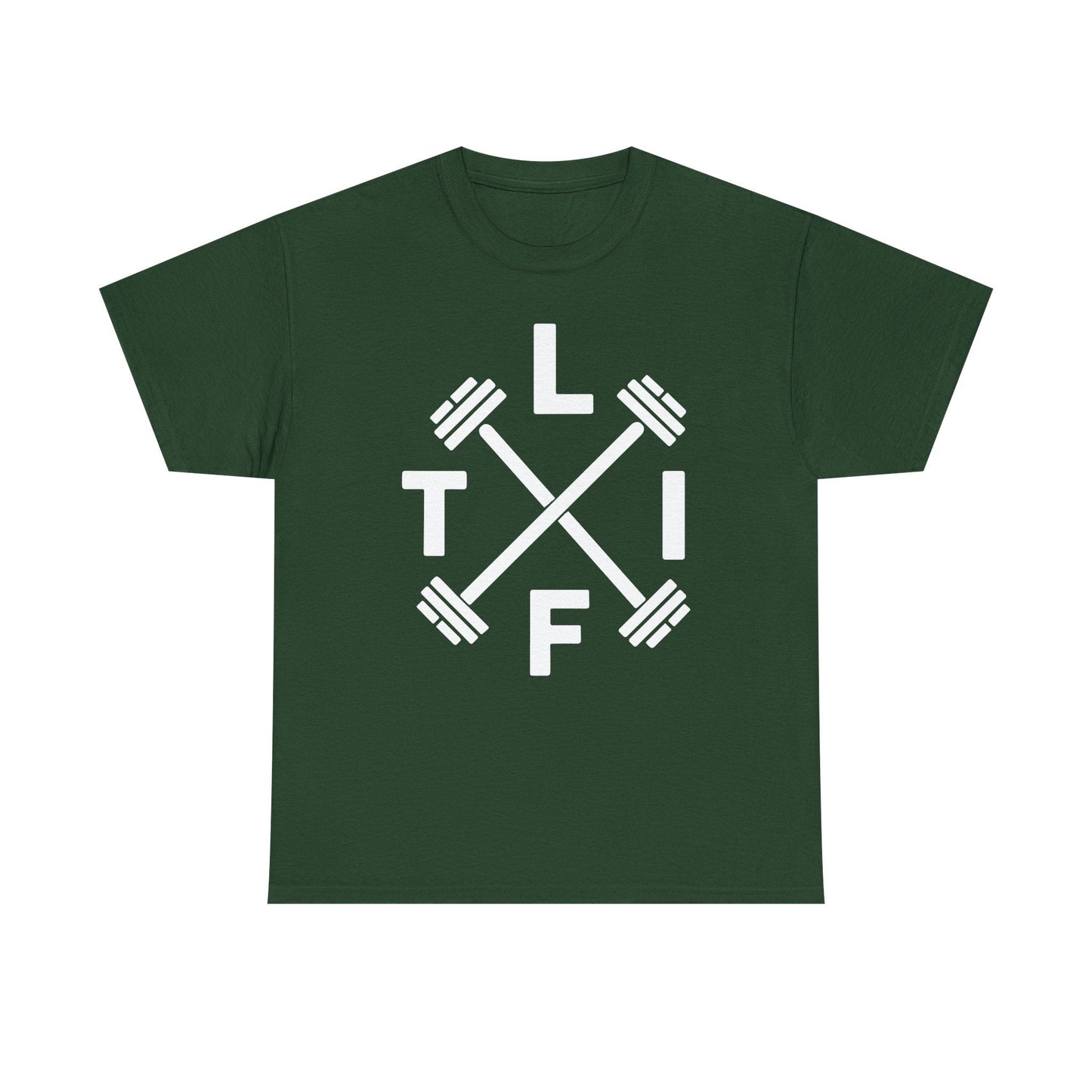 LIFT Weightlifting Fitness Barbells Crossed Circle T-Shirt