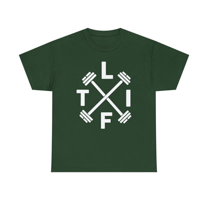 LIFT Weightlifting Fitness Barbells Crossed Circle T-Shirt
