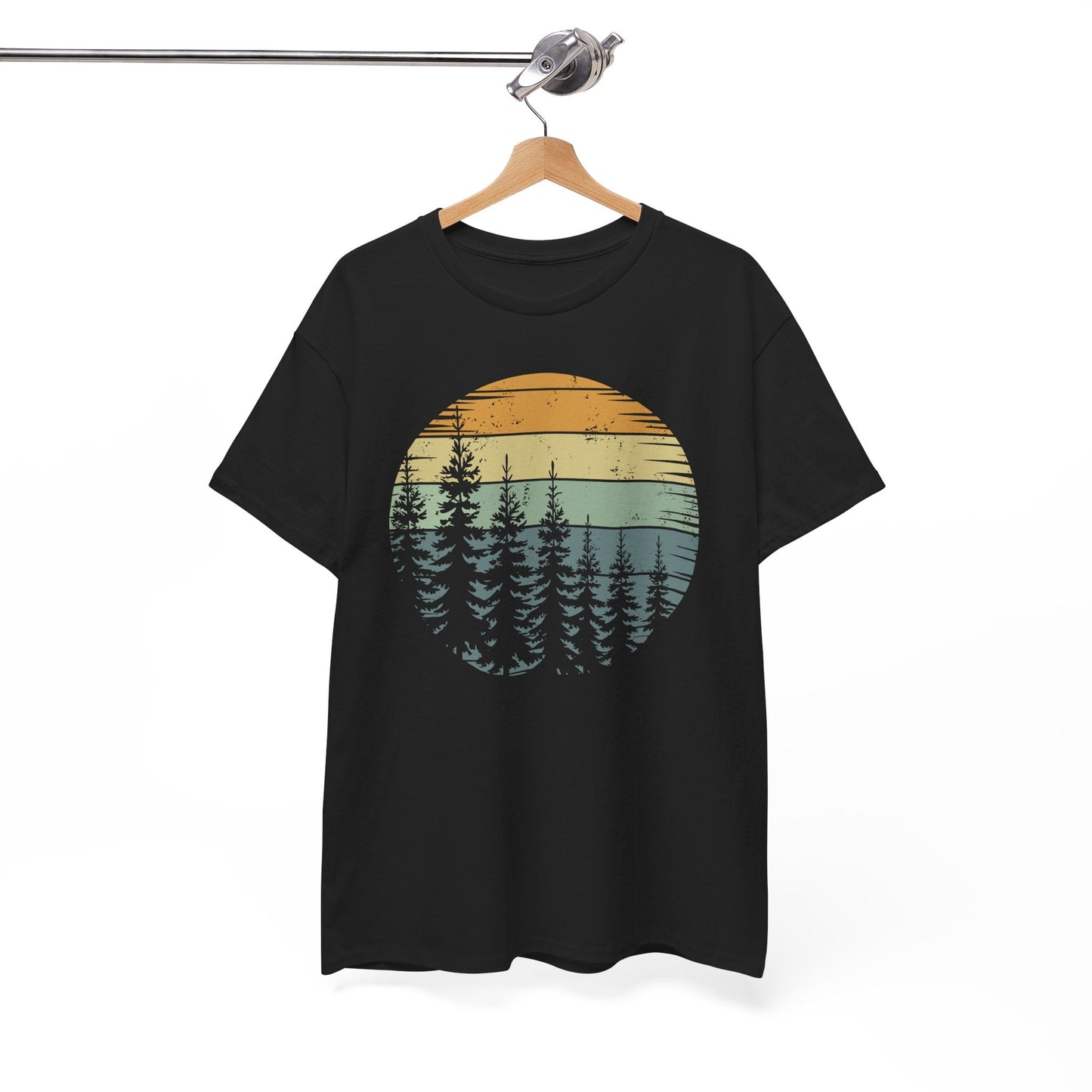 Retro Forest Trees Outdoors Nature Vintage Graphic T-Shirt