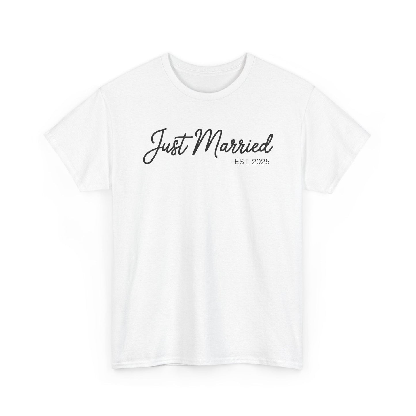 Just Married 2025 Honeymoon Wedding Couples Fiancee T-Shirt