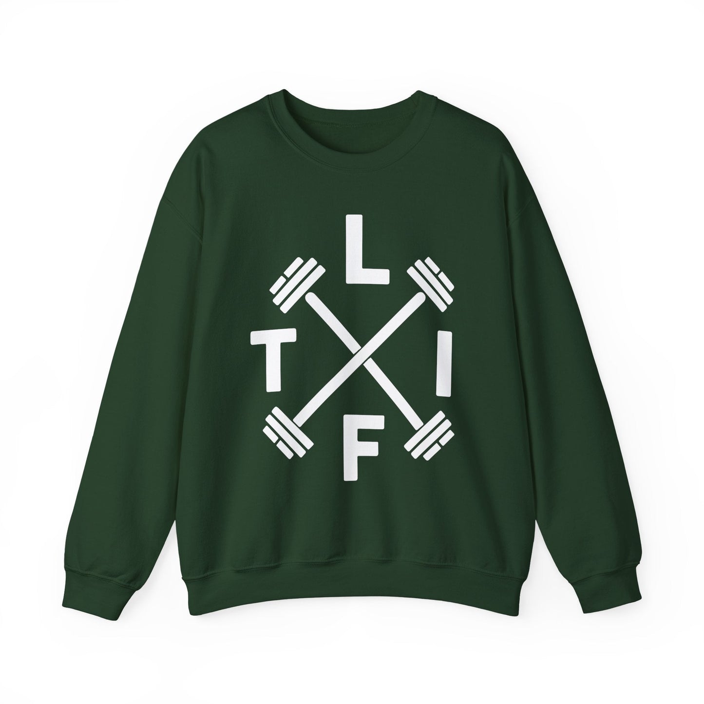 LIFT Weightlifting Fitness Barbells Crossed Circle Sweatshirt