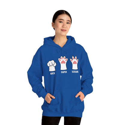 Funny  Introvert Cat Animal Rescue Rock Paper Scissors Cute Paw Cat Hoodie