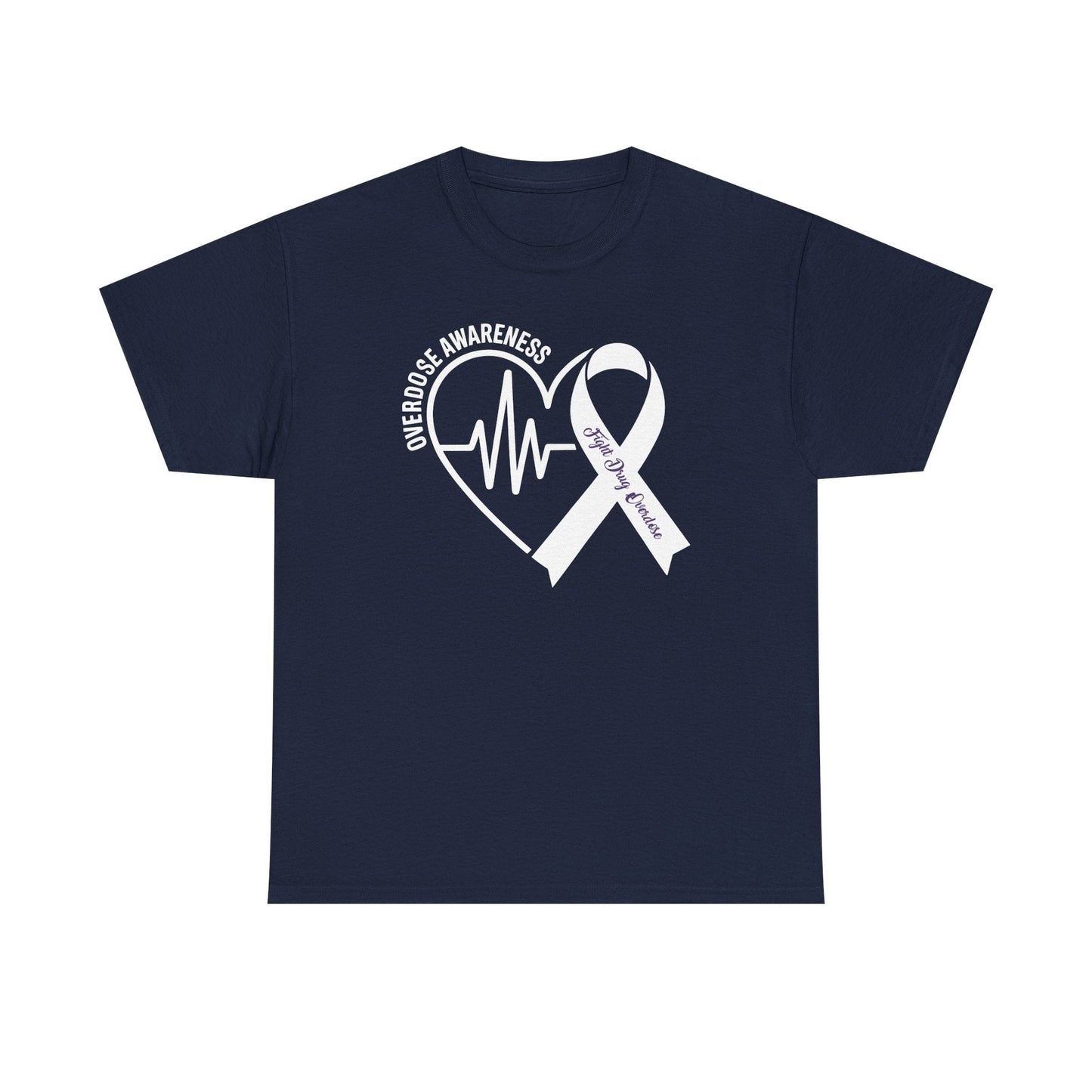 Overdose Awareness Month Heart Purple Ribbon Support T-Shirt